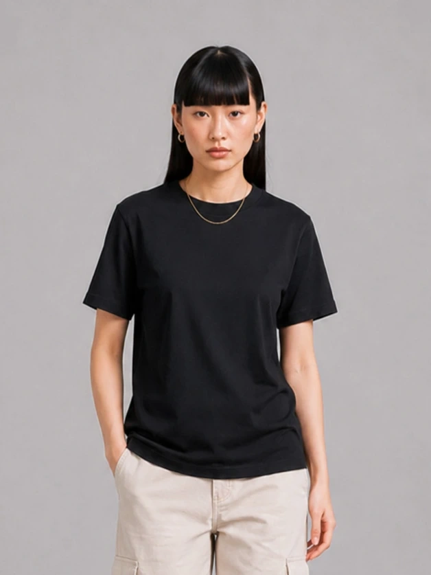 Camiseta Slim Fit Lisa Preta